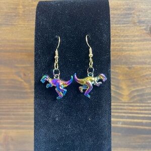 Hand Crafted Iridescent Dinosaur Earrings